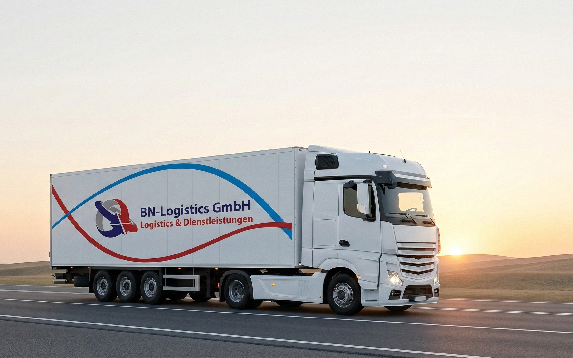 Spedition und Logistics Transport LKW auf Autobahn